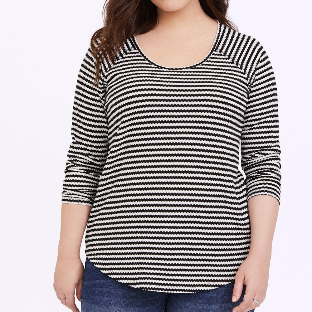 Torrid Waffle Scoop Neck Long Sleeve Tee